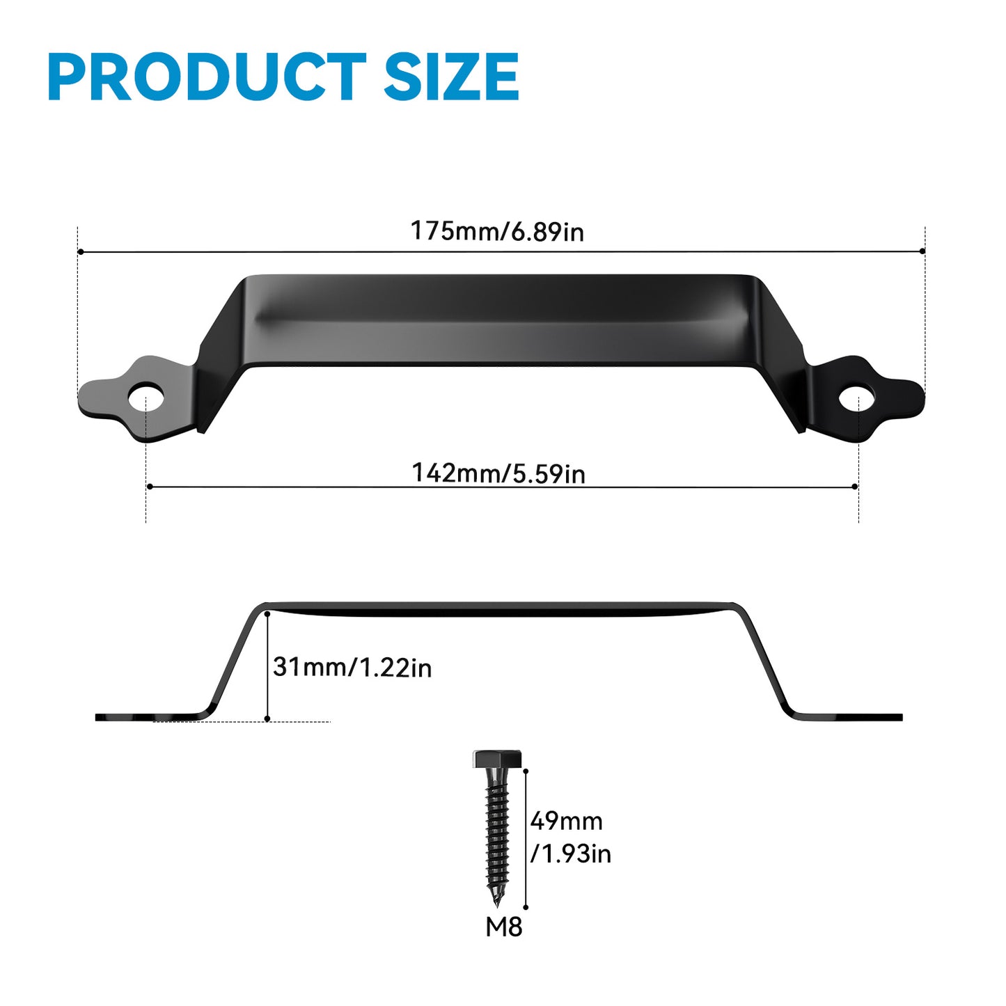 175mm Wood Fence Black Handle
