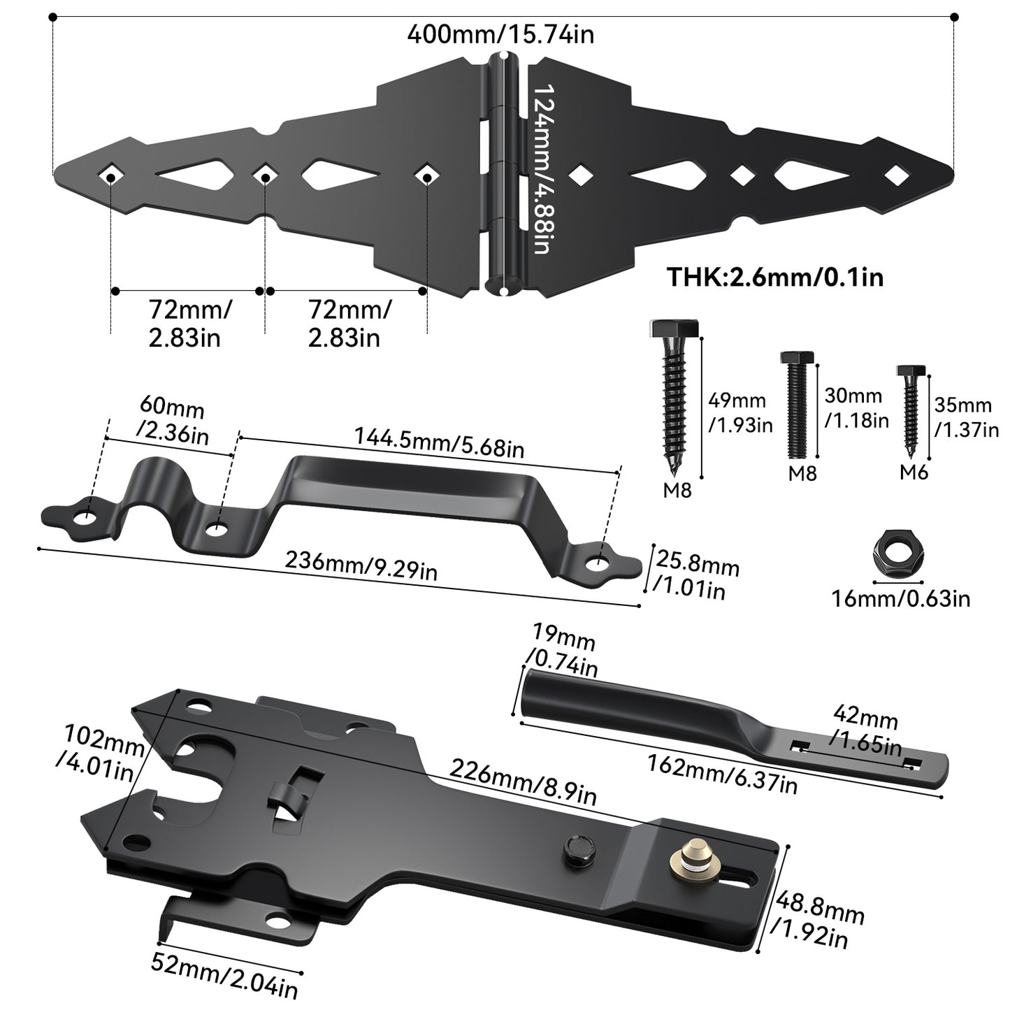 Preorder BLACK FENCE HARDWARE KIT 2