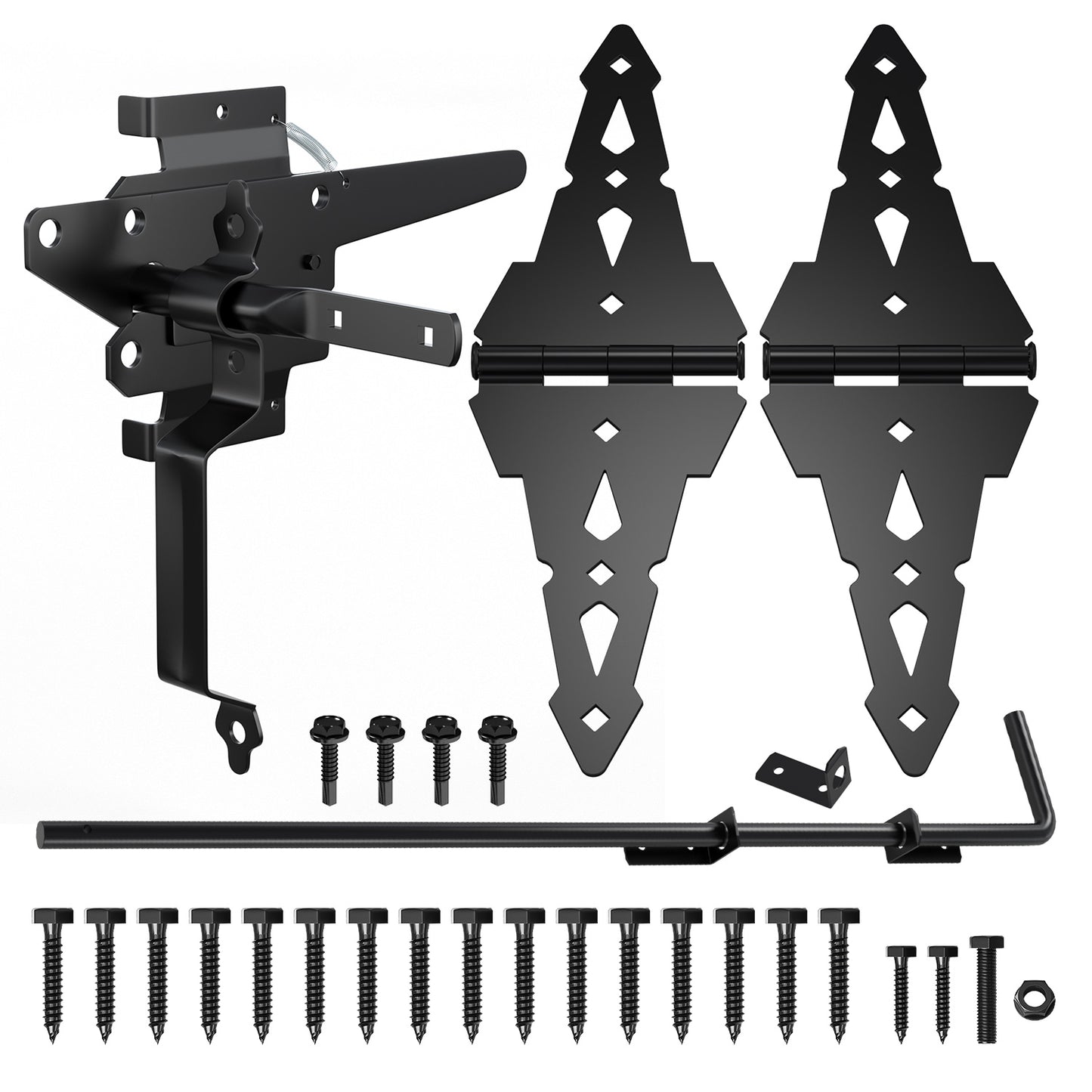 Preorder BLACK HINGE AND LATCH KIT With Drop Rod