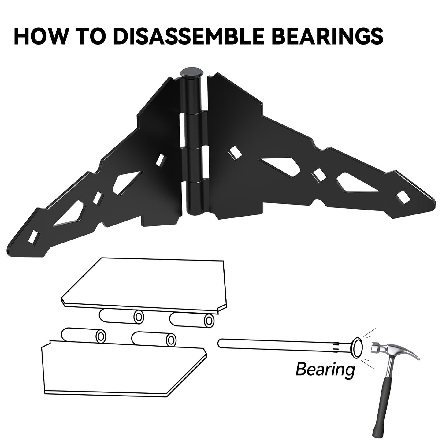 Preorder BLACK HINGE AND LATCH KIT With Drop Rod