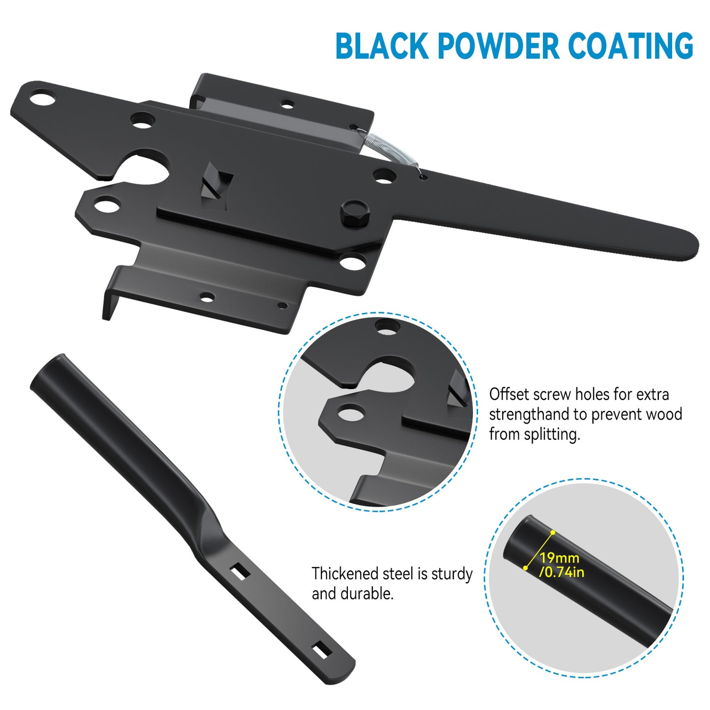Preorder BLACK HINGE AND LATCH KIT With Drop Rod