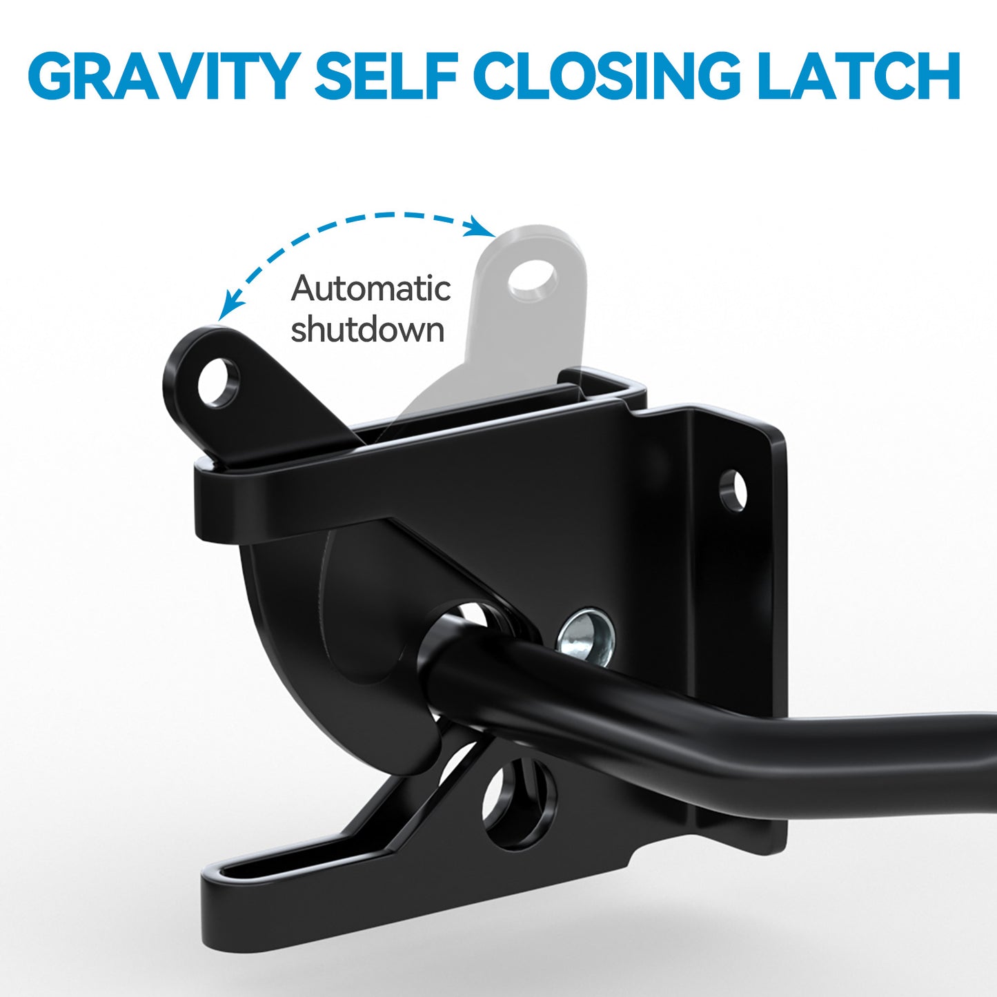 Black Gate Latch Gravity Self Closing