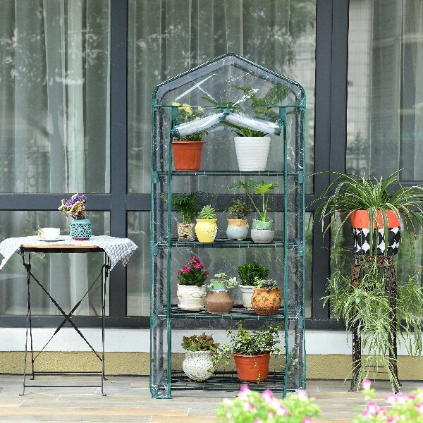 Mini Greenhouse PVC Cover 4 Tiers Garden Storage