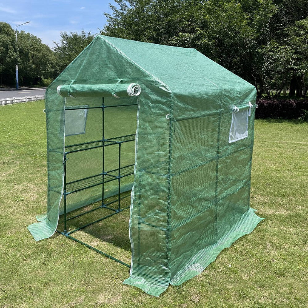143 x 143 x 195cm Walk-in Mini Greenhouse PE Cover Plant Garden Shed
