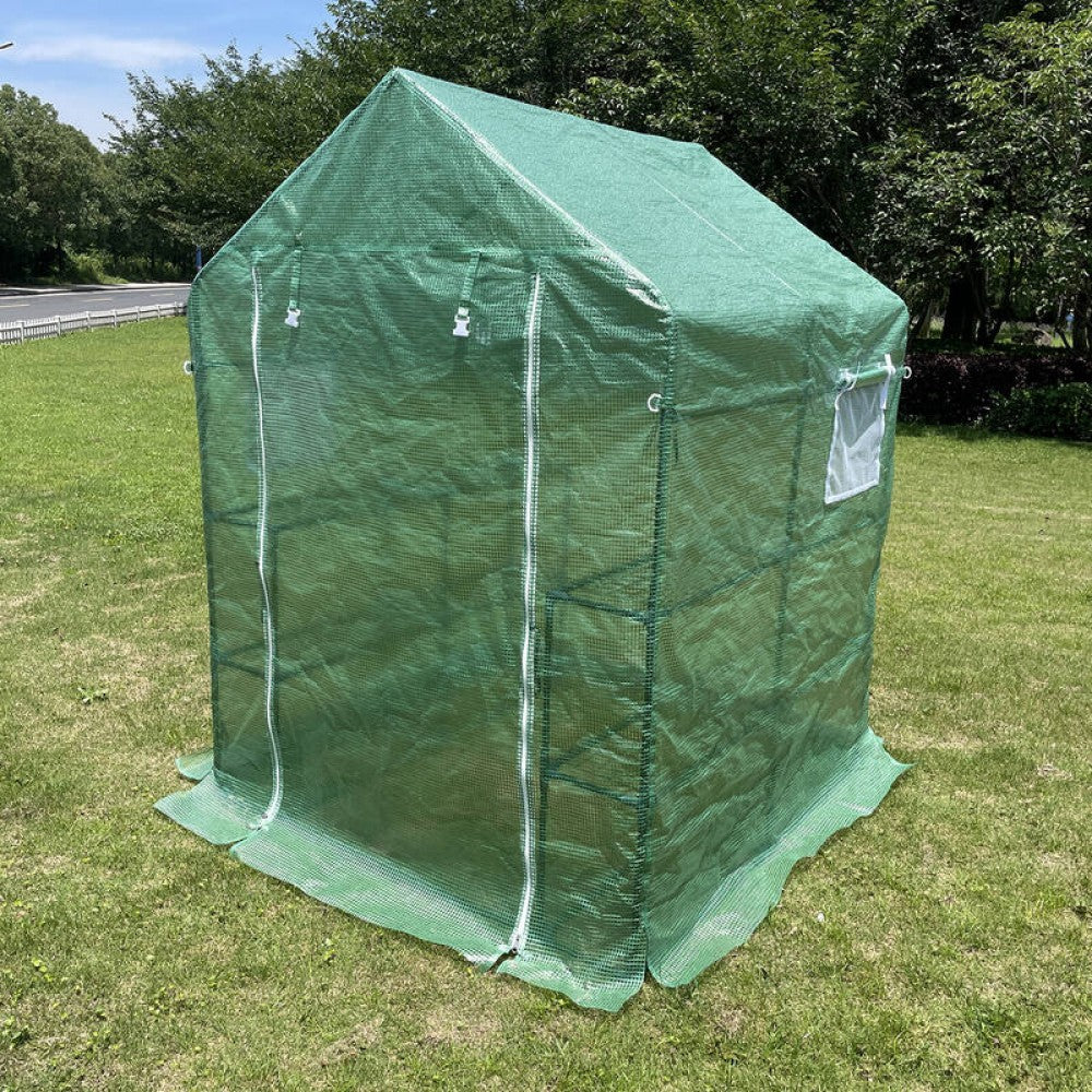 143 x 143 x 195cm Walk-in Mini Greenhouse PE Cover Plant Garden Shed