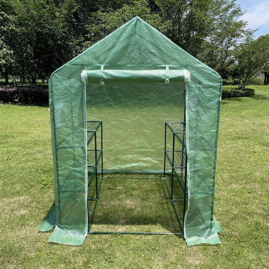 143 x 143 x 195cm Walk-in Mini Greenhouse PE Cover Plant Garden Shed