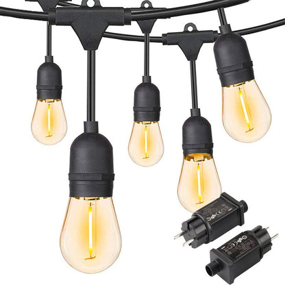 Festoon Lights LED 15m with 30 Filament Bulbs