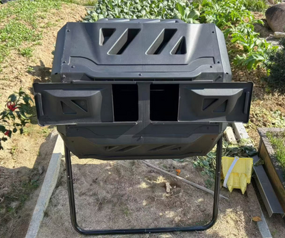 Compost Bin Dual-Chamber Tumbler 160L
