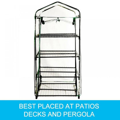Mini Greenhouse PVC Cover 4 Tiers Garden Storage