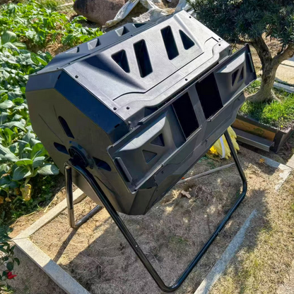 Compost Bin Dual-Chamber Tumbler 160L