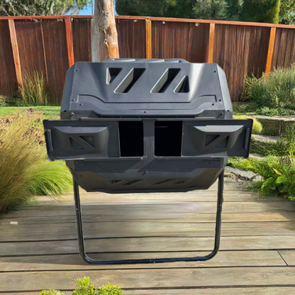 Compost Bin Dual-Chamber Tumbler 160L