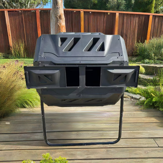 Compost Bin Dual-Chamber Tumbler 160L