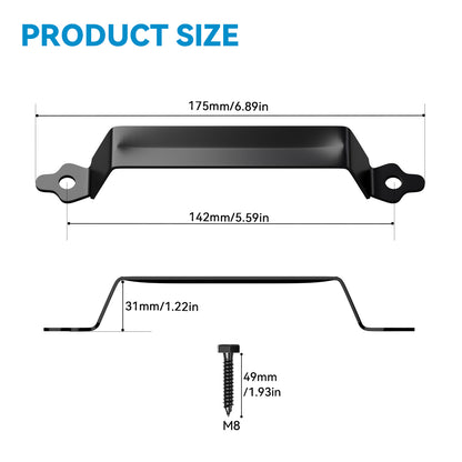 175mm Wood Fence Black Handle