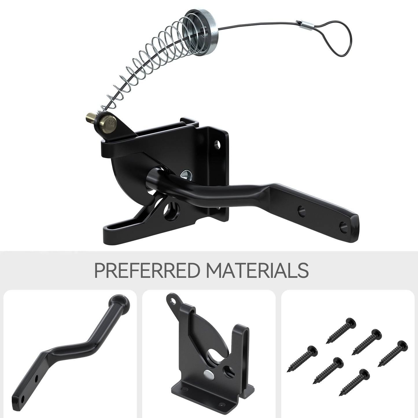 Gravity Self Closing Gate Latch Black
