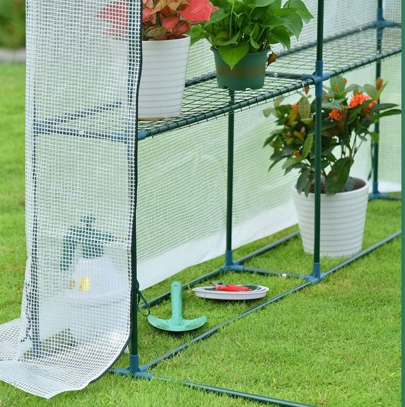 1.8*1*2.2M No Window Greenhouse, Walk-in Lean-to PE Tomato Hot House Kit with Steel Frame