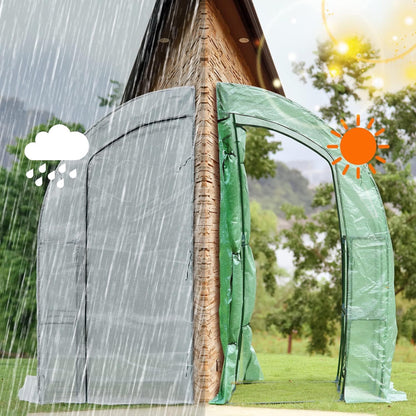 1.8*1*2.2M No Window Greenhouse, Walk-in Lean-to PE Tomato Hot House Kit with Steel Frame