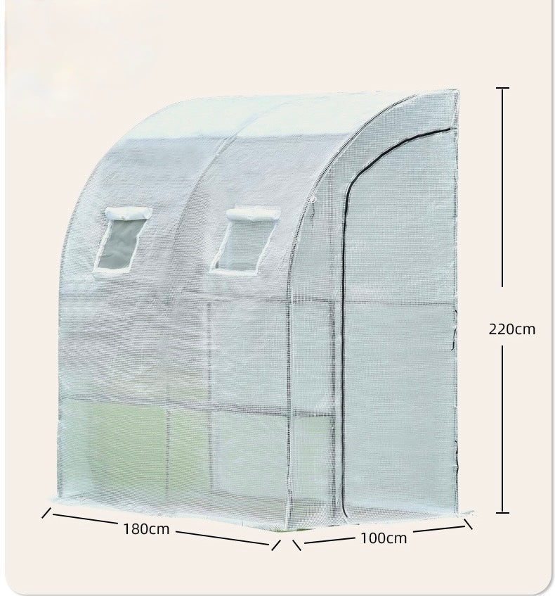 1.8*1*2.2M No Window Greenhouse, Walk-in Lean-to PE Tomato Hot House Kit with Steel Frame