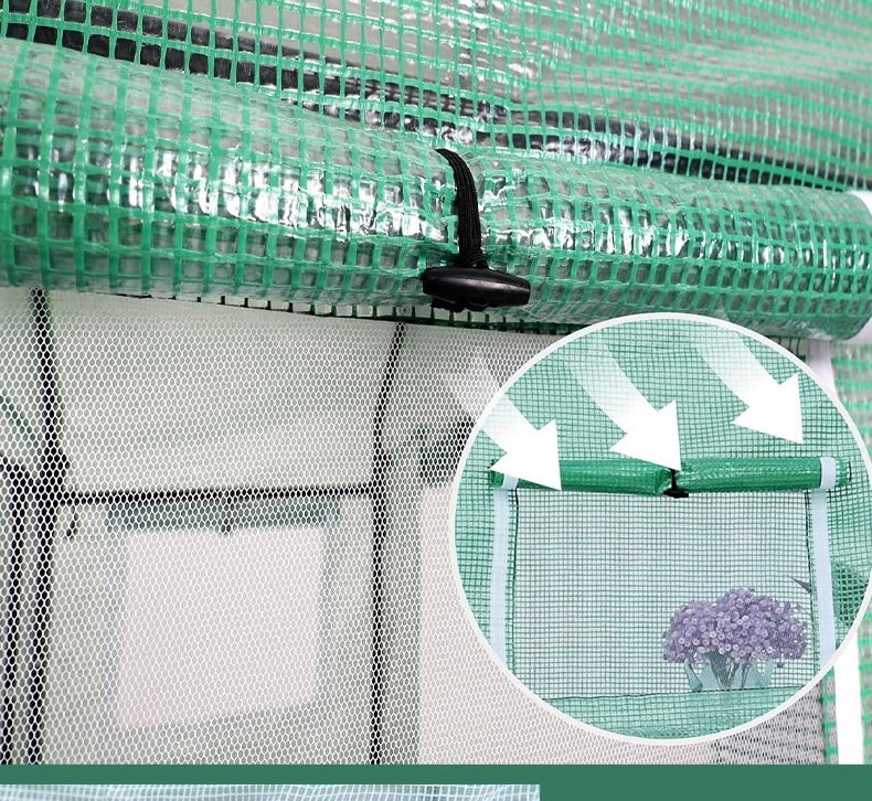 1.8*1*2.2M No Window Greenhouse, Walk-in Lean-to PE Tomato Hot House Kit with Steel Frame