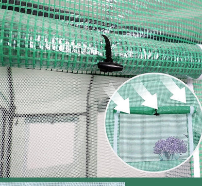 1.8*1*2.2M No Window Greenhouse, Walk-in Lean-to PE Tomato Hot House Kit with Steel Frame